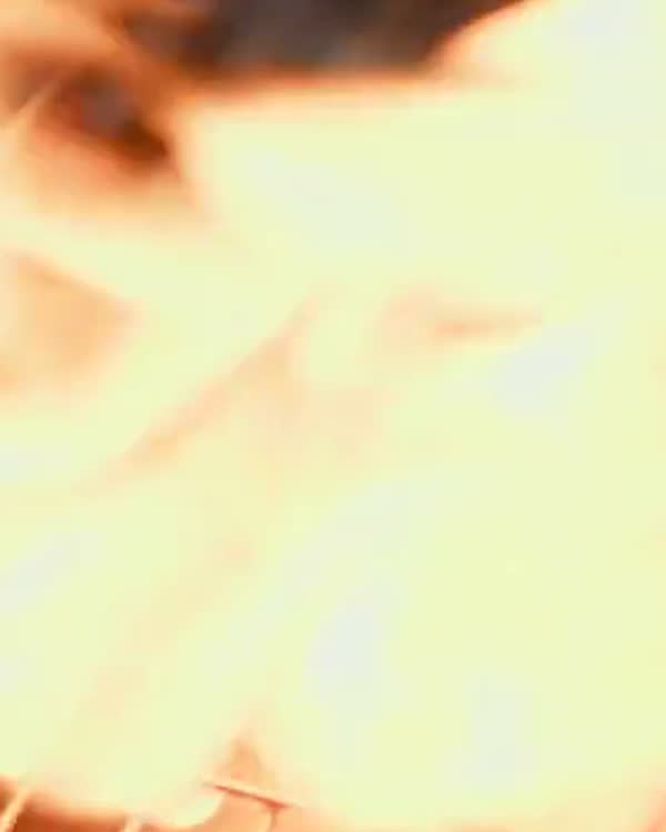 Flames over a grill